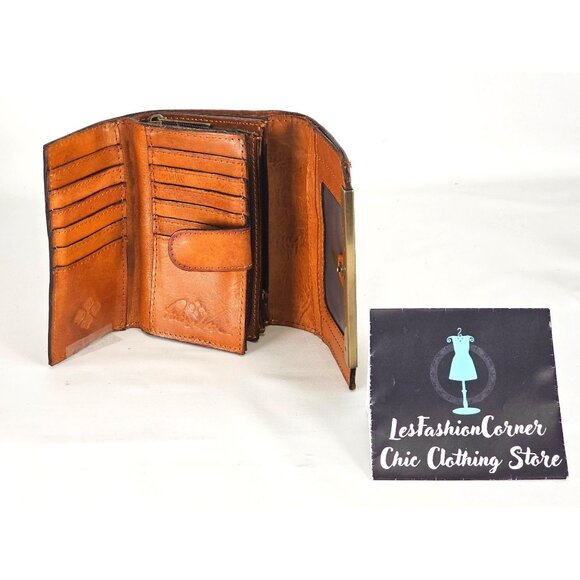 Patricia Nash Women's Cognac Leather Cametti Florence Wallet Trifold 297 - Picture 5 of 12